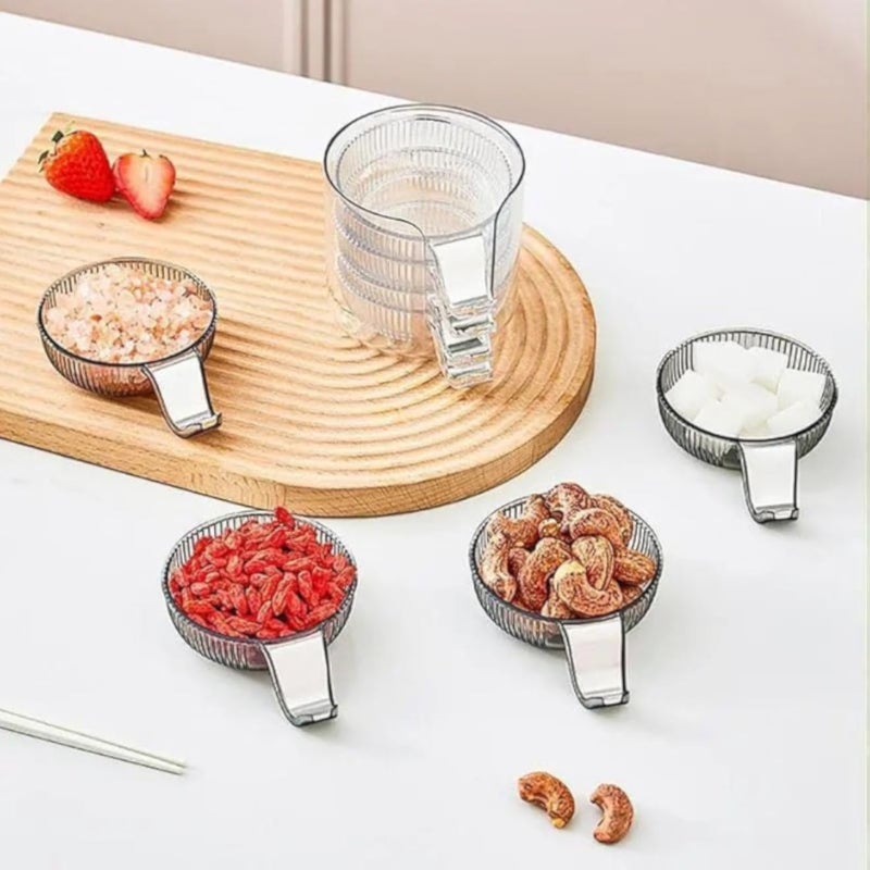 طقم أوعية مقبلات أكريليك غير قابلة للكسر من AREXOL مكون من 5 قطع مع حامل تقديم، أطباق صغيرة للوجبات الخفيفة والصلصات، مثالية لحفلات المطبخ والحلويات والتغميسات والاستخدام اليومي